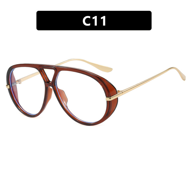 Damskie okulary przeciwsłoneczne w rozmiarze oversized z elegancką plastikową ramką i lustrzanymi soczewkami Karnz