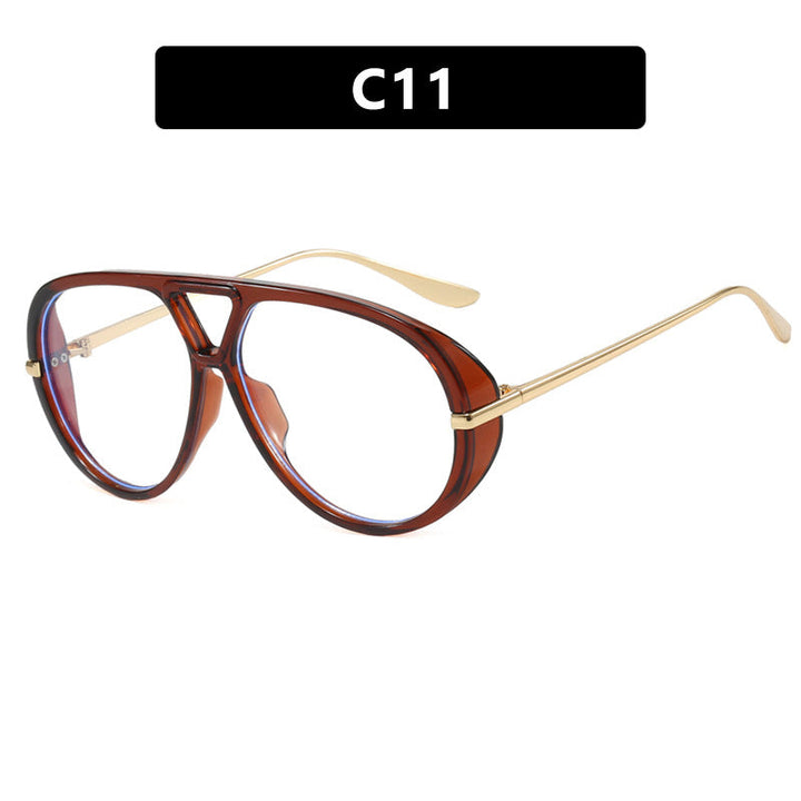 Damskie okulary przeciwsłoneczne w rozmiarze oversized z elegancką plastikową ramką i lustrzanymi soczewkami Karnz