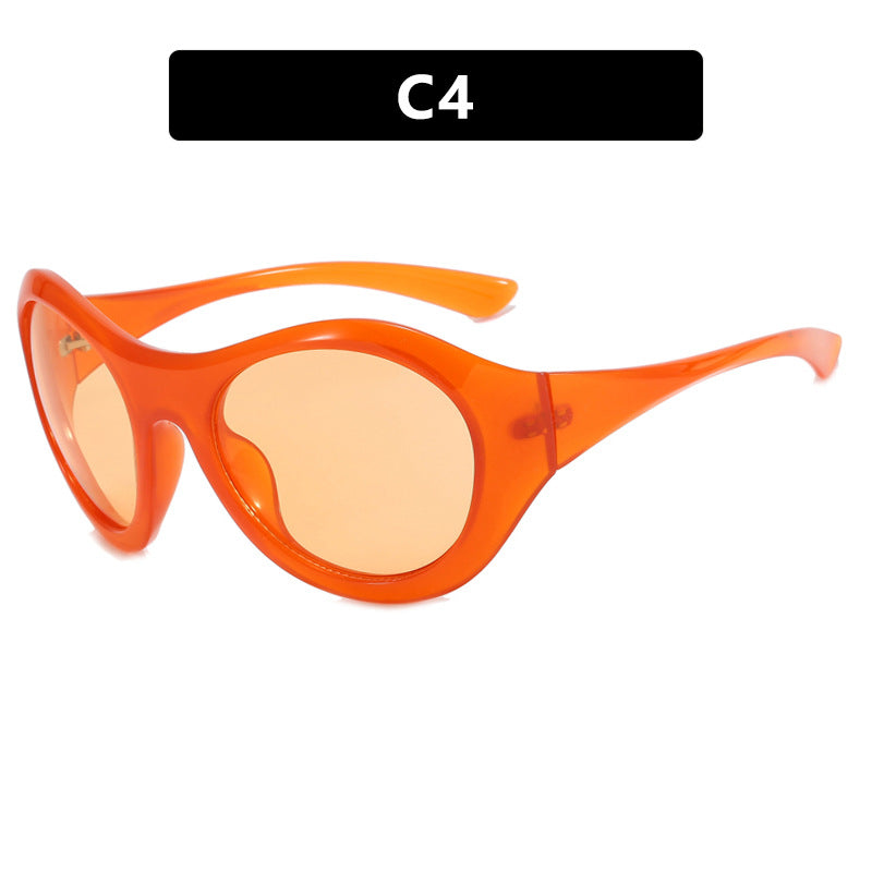 Damskie okulary przeciwsłoneczne w stylu retro z dużą oprawą i ochronnymi soczewkami Karnz
