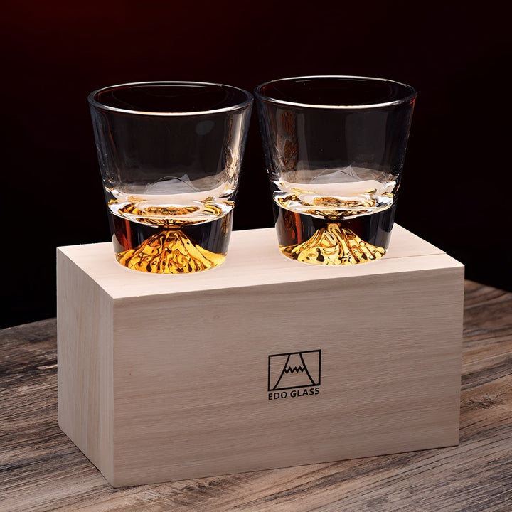 Szklanki do whisky z motywem Fuji – Elegancki zestaw dla koneserów