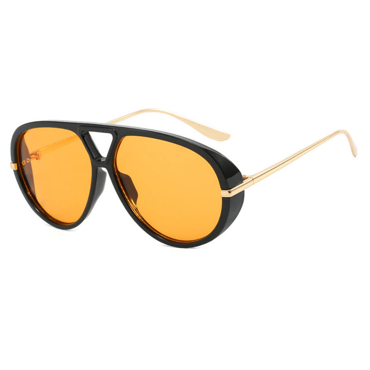 Damskie okulary przeciwsłoneczne w rozmiarze oversized z elegancką plastikową ramką i lustrzanymi soczewkami Karnz