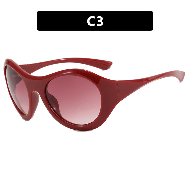 Damskie okulary przeciwsłoneczne w stylu retro z dużą oprawą i ochronnymi soczewkami Karnz