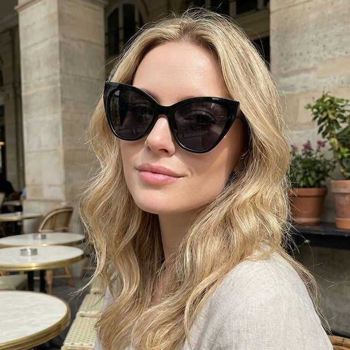 Damskie okulary przeciwsłoneczne Cat-Eye z ochroną UV i nowoczesną ramą Karnz