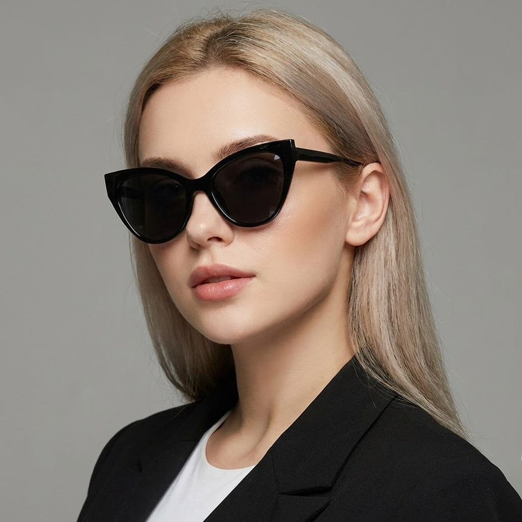 Damskie okulary przeciwsłoneczne Cat-Eye z ochroną UV i nowoczesną ramą Karnz