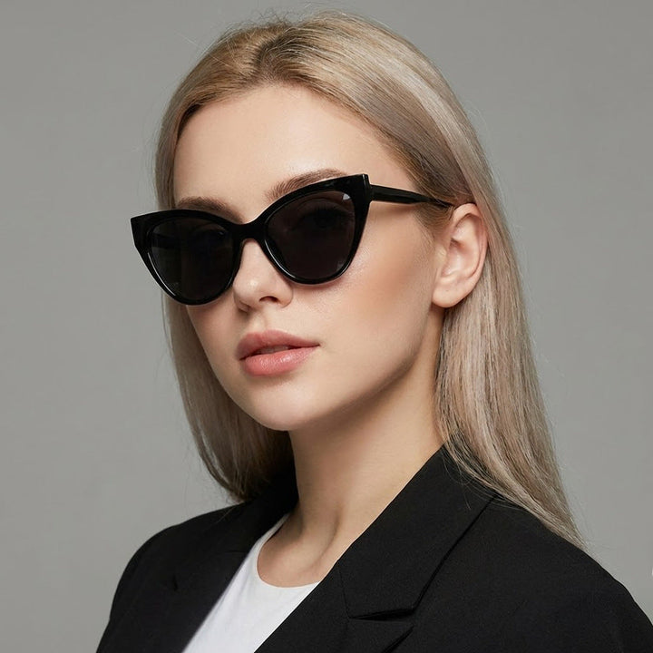 Damskie okulary przeciwsłoneczne Cat-Eye z ochroną UV i nowoczesną ramą Karnz