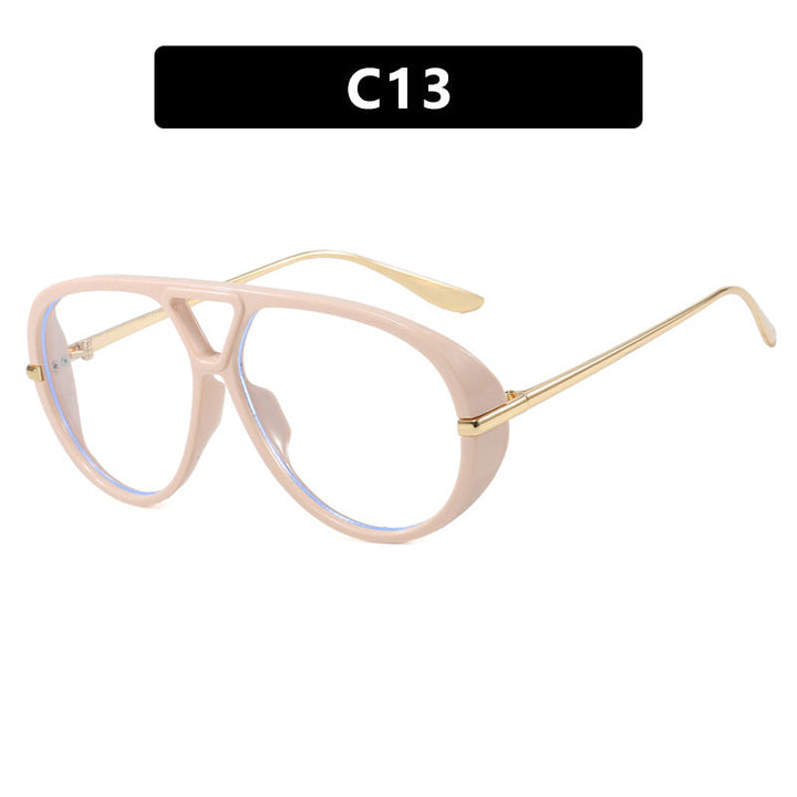 Damskie okulary przeciwsłoneczne w rozmiarze oversized z elegancką plastikową ramką i lustrzanymi soczewkami Karnz
