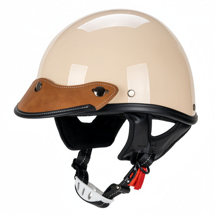 Klasyczny skórzany kask motocyklowy Karnz
