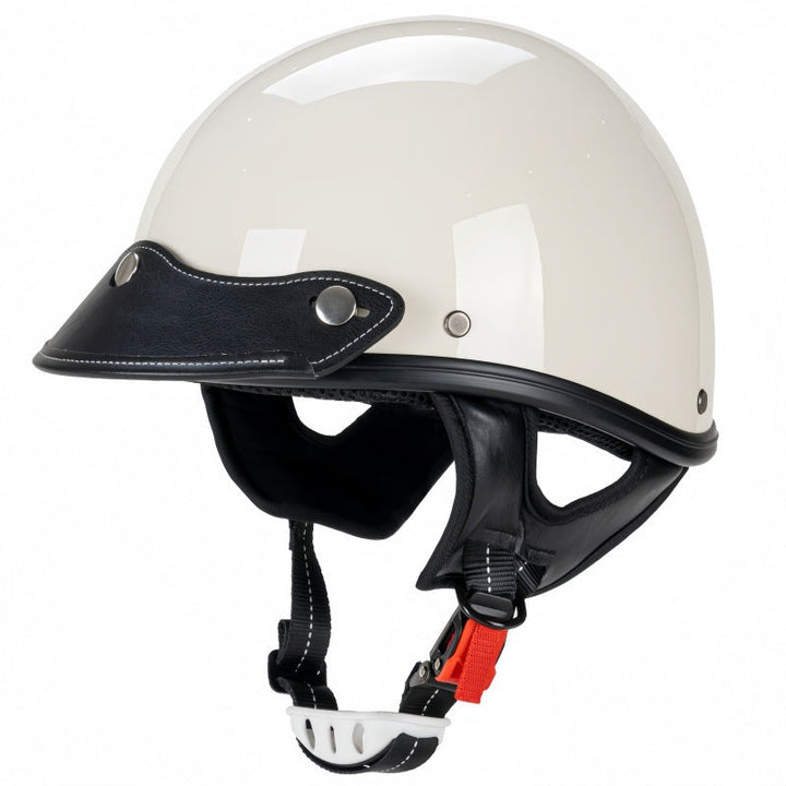 Klasyczny skórzany kask motocyklowy Karnz