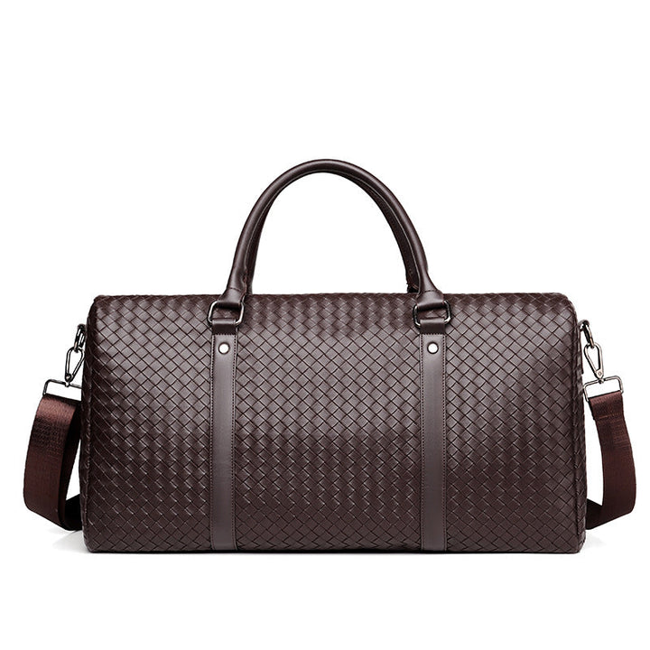 Woven Leather Weekend Duffel Bag Karnz