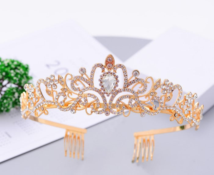 Damska Tiara z Kryształami Karnz o Filigranowym Designie
