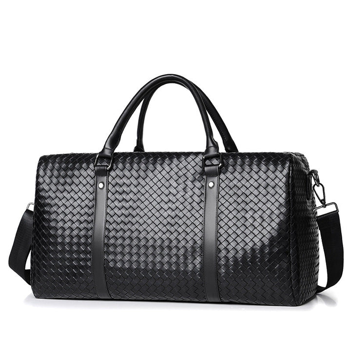 Woven Leather Weekend Duffel Bag Karnz