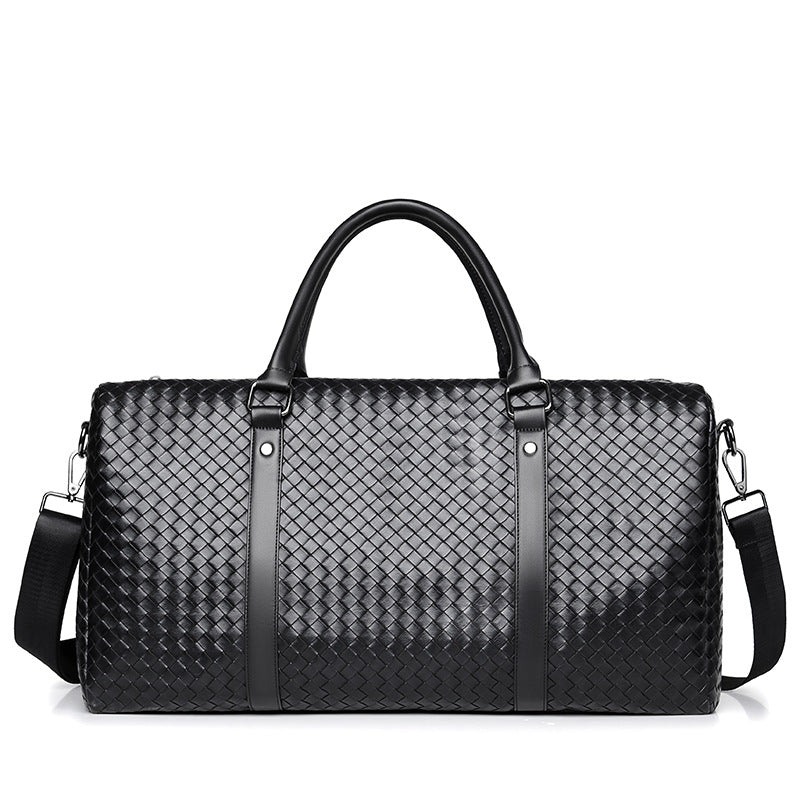 Woven Leather Weekend Duffel Bag Karnz