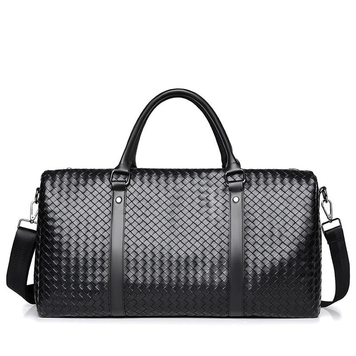 Woven Leather Weekend Duffel Bag Karnz