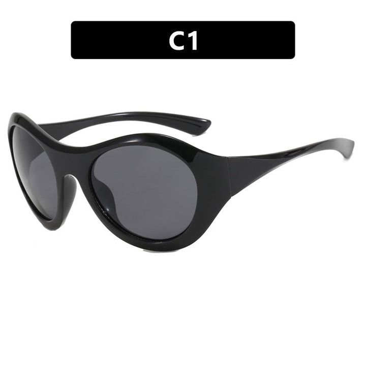 Damskie okulary przeciwsłoneczne w stylu retro z dużą oprawą i ochronnymi soczewkami Karnz
