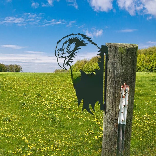 Zewnętrzna dekoracja ogrodowa - Metalowa sztuka kozy szpiegującej | Karnz