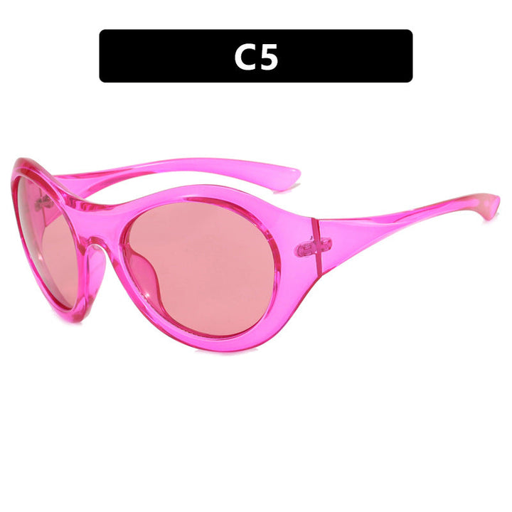 Damskie okulary przeciwsłoneczne w stylu retro z dużą oprawą i ochronnymi soczewkami Karnz