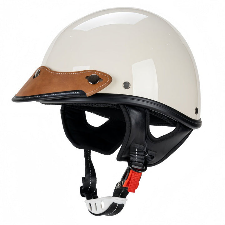 Klasyczny skórzany kask motocyklowy Karnz