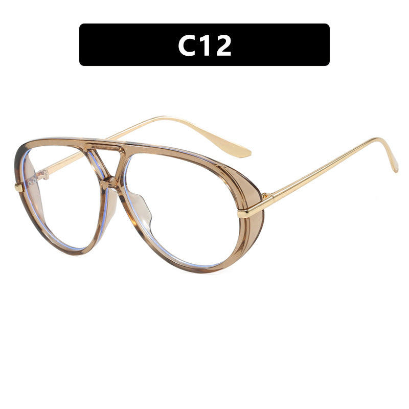 Damskie okulary przeciwsłoneczne w rozmiarze oversized z elegancką plastikową ramką i lustrzanymi soczewkami Karnz