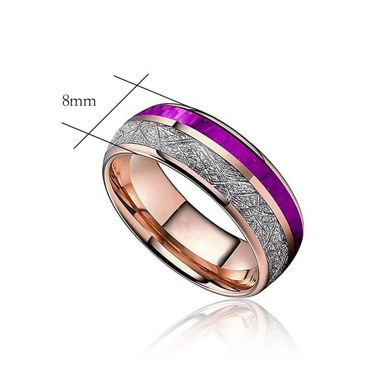 Personalizowany fioletowy pierścionek z węglika tungstenowego