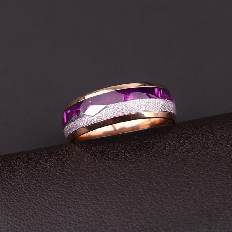 Personalizowany fioletowy pierścionek z węglika tungstenowego