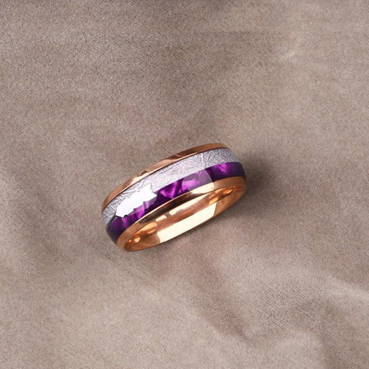 Personalizowany fioletowy pierścionek z węglika tungstenowego