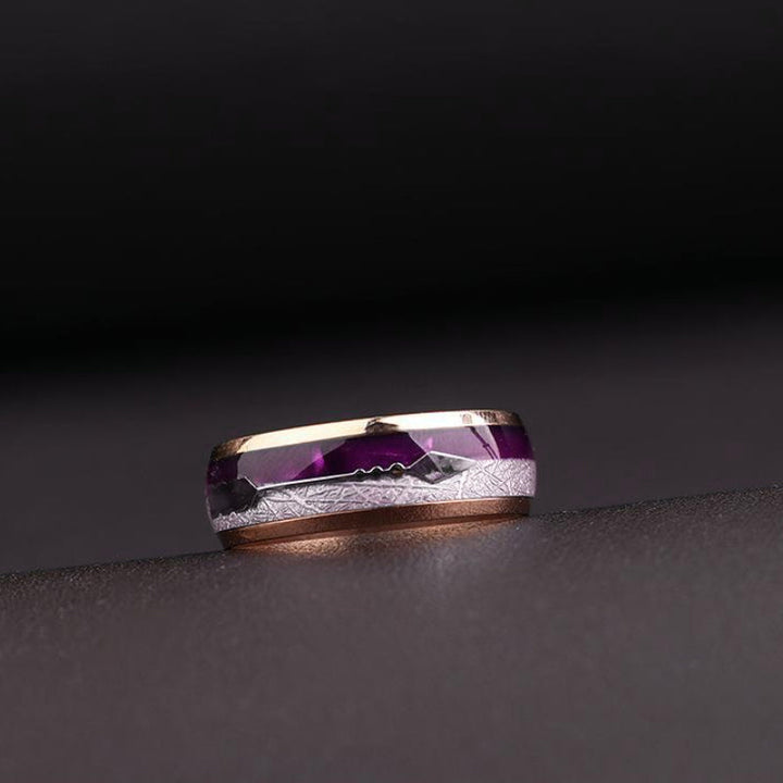 Personalizowany fioletowy pierścionek z węglika tungstenowego