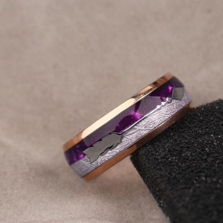 Personalizowany fioletowy pierścionek z węglika tungstenowego