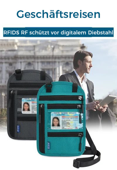 Torba podróżna na piersi z zamkiem na paszport RFID