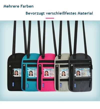 Torba podróżna na piersi z zamkiem na paszport RFID