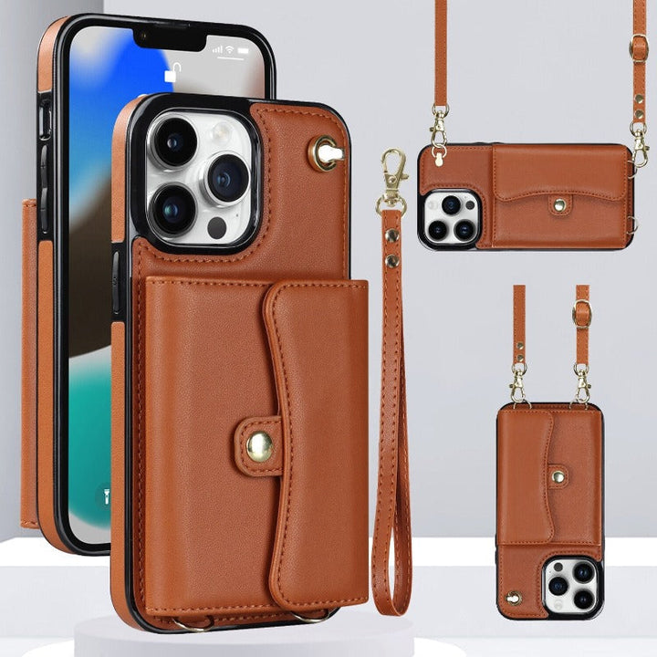Skórzana torba na ramię z torbą i smyczą do iPhone&