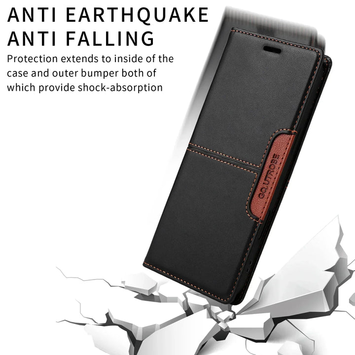 Sandsberg | RFID Flip Skórzana Etui na Samsung S25/S24/S23 z Magnesem