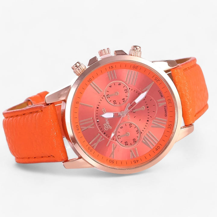 Zegarek damski Camille z wodoodpornym skórzanym paskiem, 42 mm