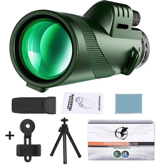 80x100 HD Zoom Monokular Teleskop: Wydajne przenośne lornetki do polowania, kempingu i odkrywania przyrody