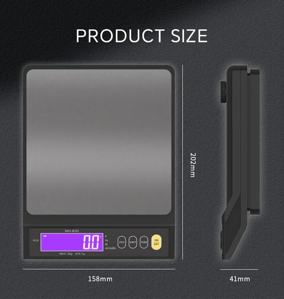 Karnz | 5 kg/0,1 g oraz 10 kg/1 g cyfrowa elektroniczna waga kuchenna, wyświetlacz LCD, w pełni wodoodporne narzędzie ze stali nierdzewnej do pieczenia