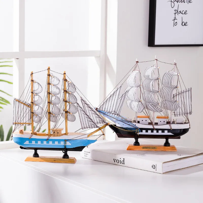 Karnz | Royaleva Nordic Holz Segelboot Skulptur - LED podświetlana dekoracja, zasilana bateriami