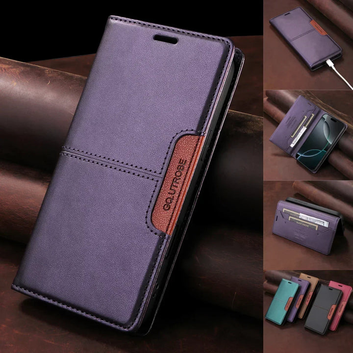 Sandsberg | RFID Flip Skórzana Etui na Samsung S25/S24/S23 z Magnesem