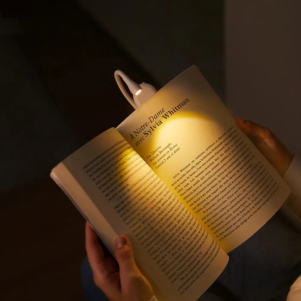 Karnz | Mini Lampka Książkowa - Przenośna Lampka Nocna z Klipsem i Ładowaniem USB, Dimmowalna LED do Sypialni, Ochrona Oczu i Kempingu - Lampka Książkowa z Obracanym Klipsem 360°
