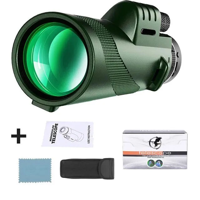 80x100 HD Zoom Monokular Teleskop: Wydajne przenośne lornetki do polowania, kempingu i odkrywania przyrody