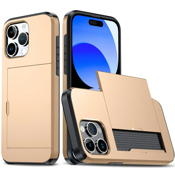 Karnz | LuxShield Etui na iPhone z kieszonką na karty | Smukły design | Przechowywanie kart | Ochrona i styl