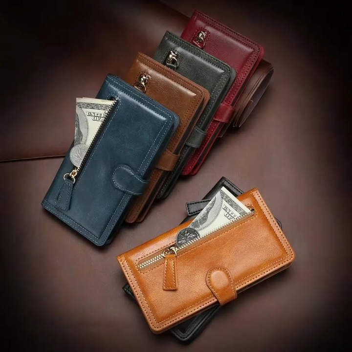 Premium-skórzana etui na iPhone z funkcją stojaka