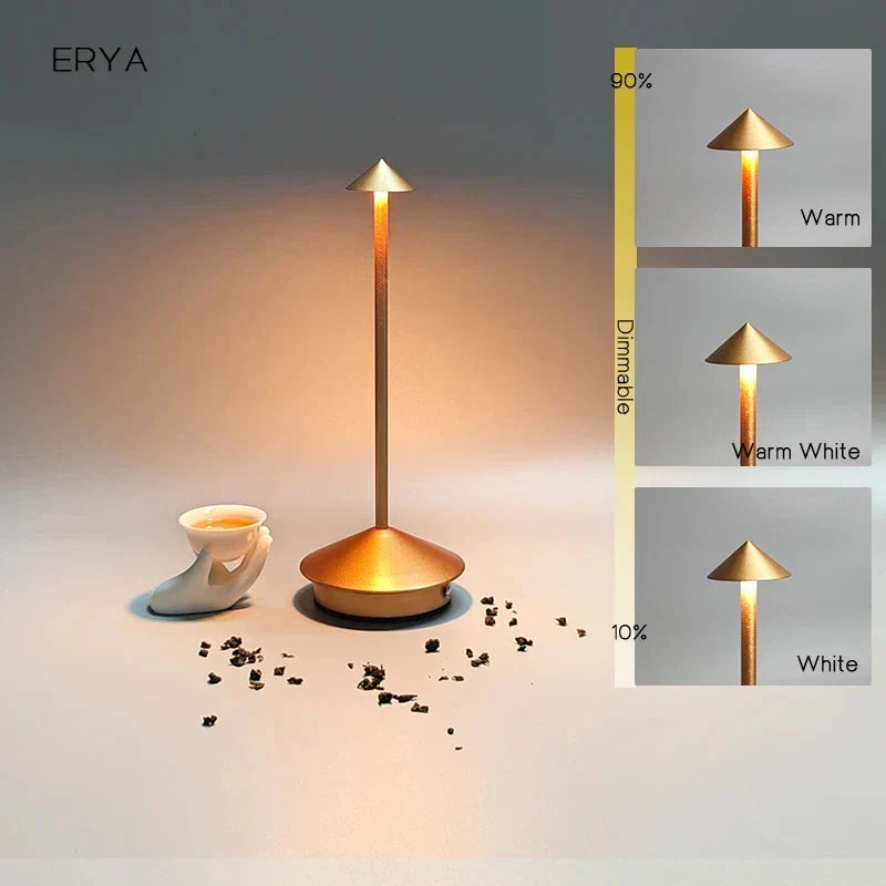 Ładowana lampa stołowa Kreatywna lampa LED dotykowa do jadalni Pina pro lampa stołowa do hotelu, baru, kawiarni, dekoracyjna lampa biurkowa