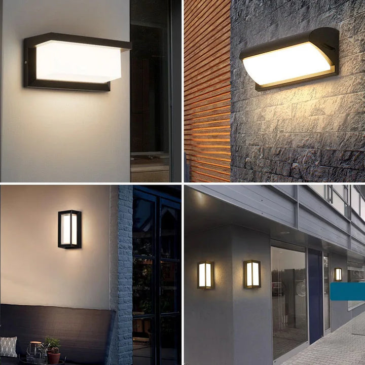 Karnz | LED-Lampa ścienna z czujnikiem ruchu radarowego – 16W wodoodporne światło do wnętrz i na zewnątrz, zimna i ciepła biała barwa