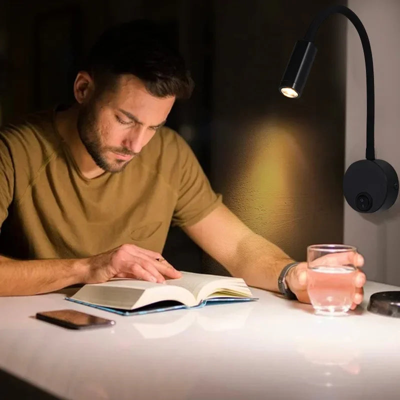 Karnz | Wszechstronna lampa LED ścienna: Nowoczesna, Elastyczna, Idealna do czytania w łóżku