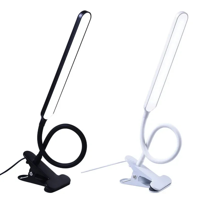 Karnz | LED-Lampa zaciskowa LumaFlex | 3 kolory światła i 10 poziomów jasności | Zasilanie USB | Elastyczna szyja | Przyjazna dla oczu i ściemniana
