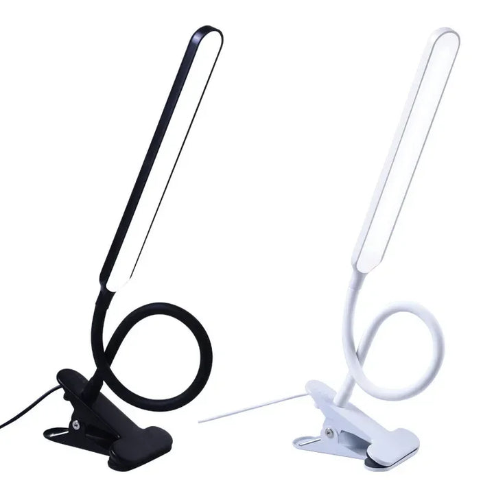 Karnz | LED-Lampa zaciskowa LumaFlex | 3 kolory światła i 10 poziomów jasności | Zasilanie USB | Elastyczna szyja | Przyjazna dla oczu i ściemniana