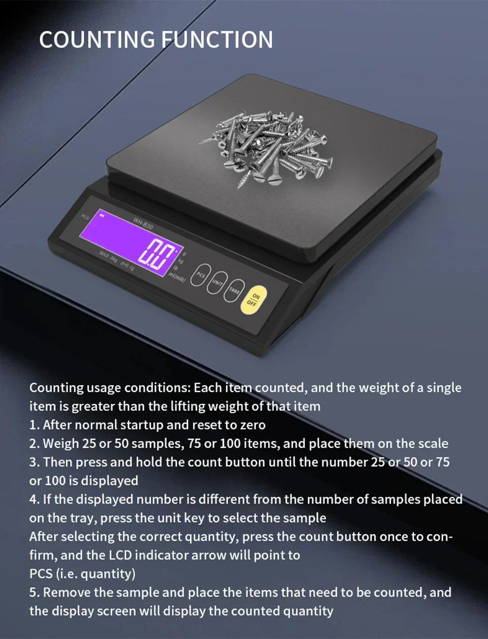 Karnz | 5 kg/0,1 g oraz 10 kg/1 g cyfrowa elektroniczna waga kuchenna, wyświetlacz LCD, w pełni wodoodporne narzędzie ze stali nierdzewnej do pieczenia