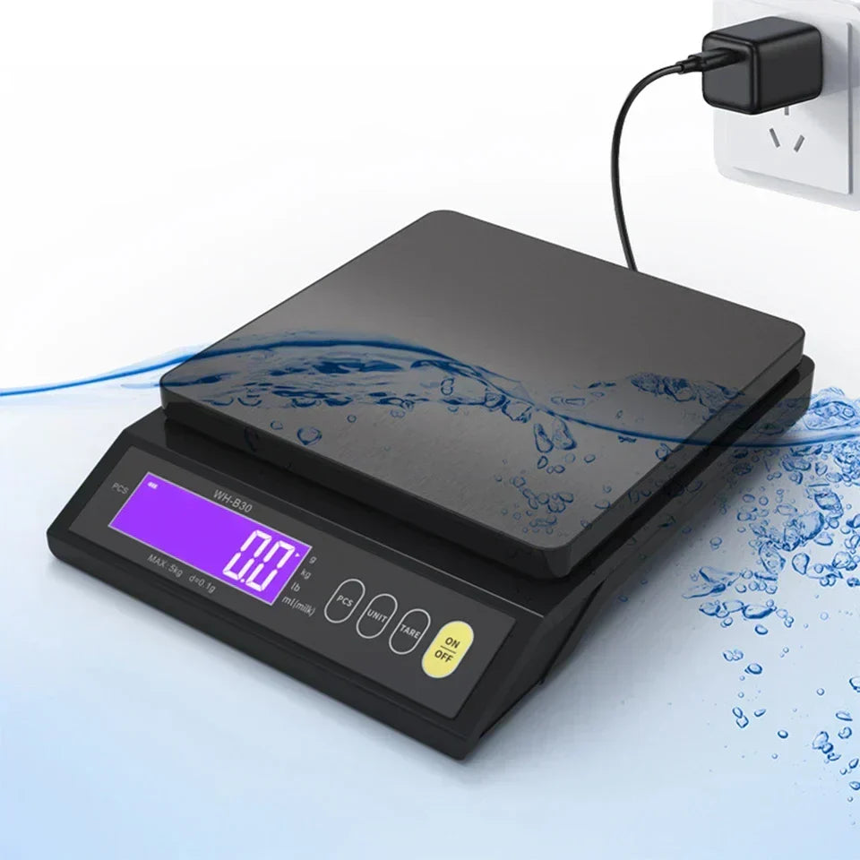Karnz | 5 kg/0,1 g oraz 10 kg/1 g cyfrowa elektroniczna waga kuchenna, wyświetlacz LCD, w pełni wodoodporne narzędzie ze stali nierdzewnej do pieczenia