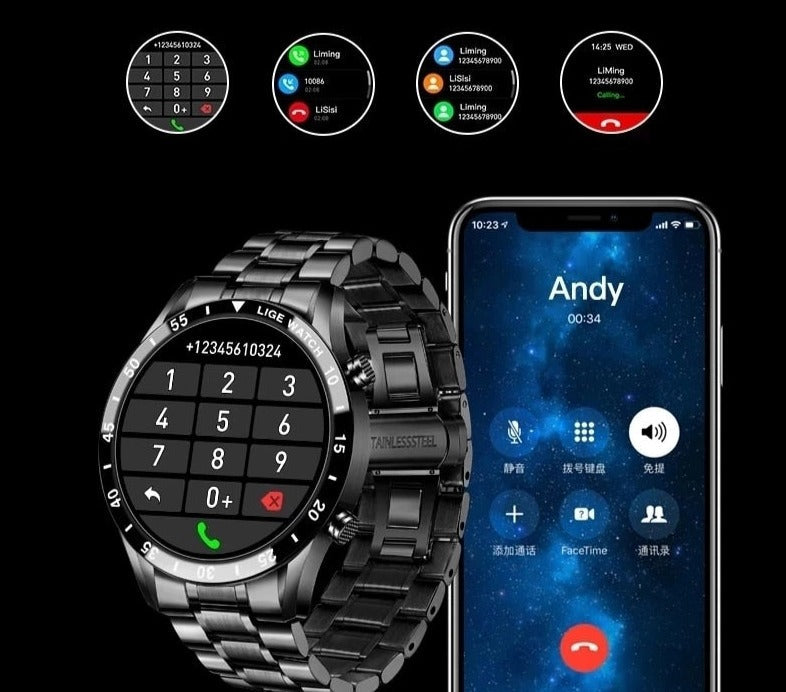 Karnz | Luksusowy SmartWatch 4G – Elegancki i połączony styl z połączeniami i łącznością