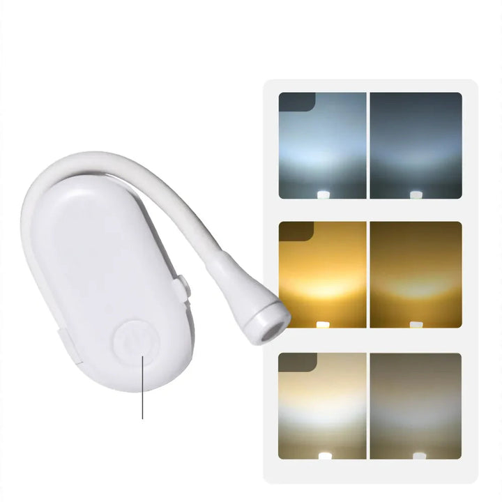 Przenośna, klipsowana mini lampka do książek