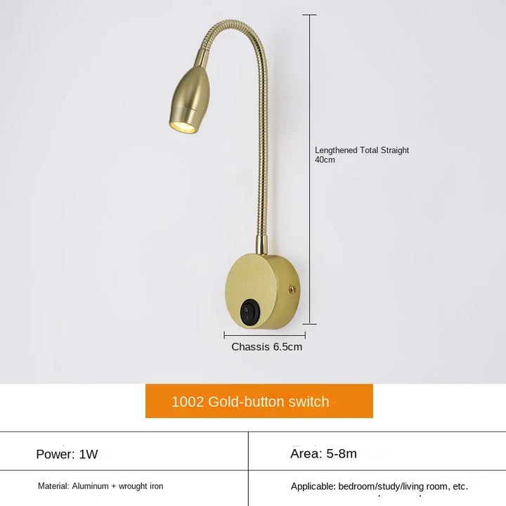 Karnz | Wszechstronna lampa LED ścienna: Nowoczesna, Elastyczna, Idealna do czytania w łóżku